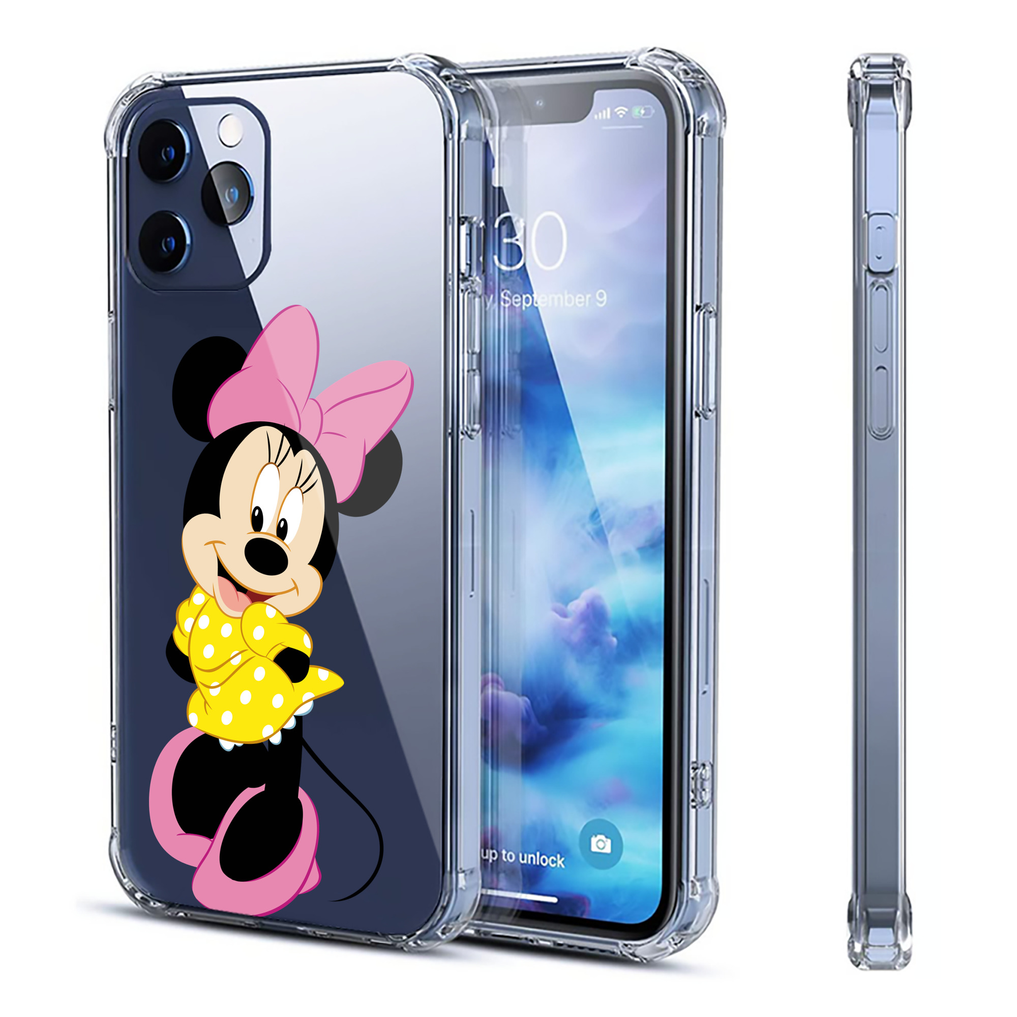 （画像用） ミッキーマウス Mickey Mouse 【iPhone 12シリーズ対応】透明スマホケース（クリアソフトケース）